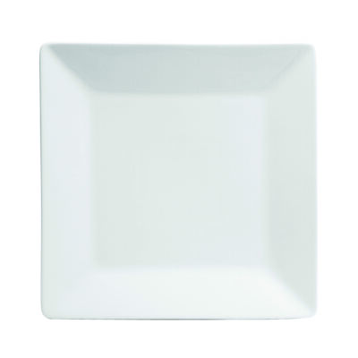 BRIGHT WHITE WARE SQUARE PLATE, 8.5″