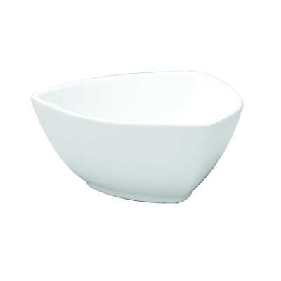 BRIGHT WHITE WARE TRIANGLE BOWL, 53.5 OZ.