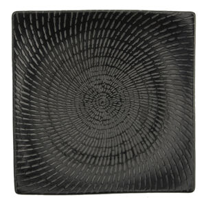 URBAN BLACK CURVE SQUARE PLATE 7″