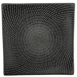 URBAN BLACK SQUARE PLATE, 9.5″